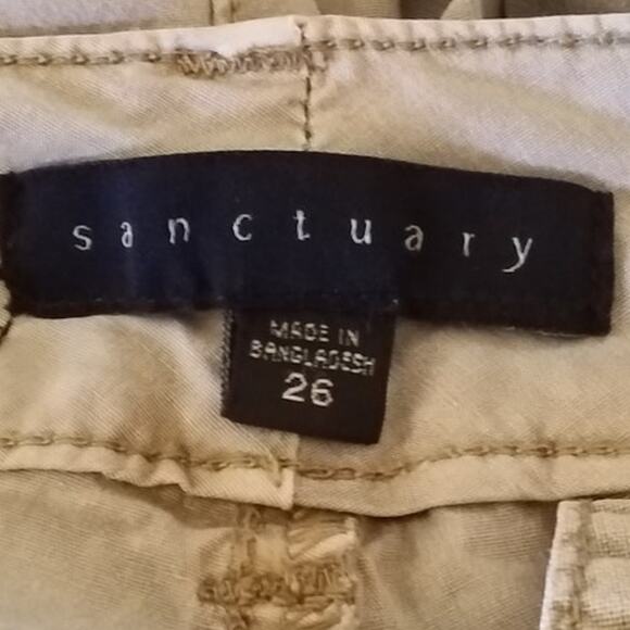 Sanctuary Womens Size 26 Cargo Pants Stretch Tan Pockets Stretch Mid Rise - Picture 6 of 8